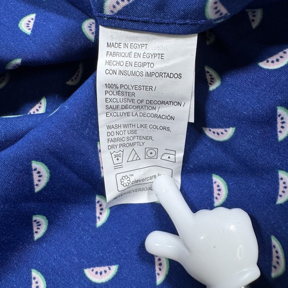 New IZOD Men's Shirt Watermelon Print Short Sleeve Button Up Large‎ Blue Cool FX - Picture 7 of 7